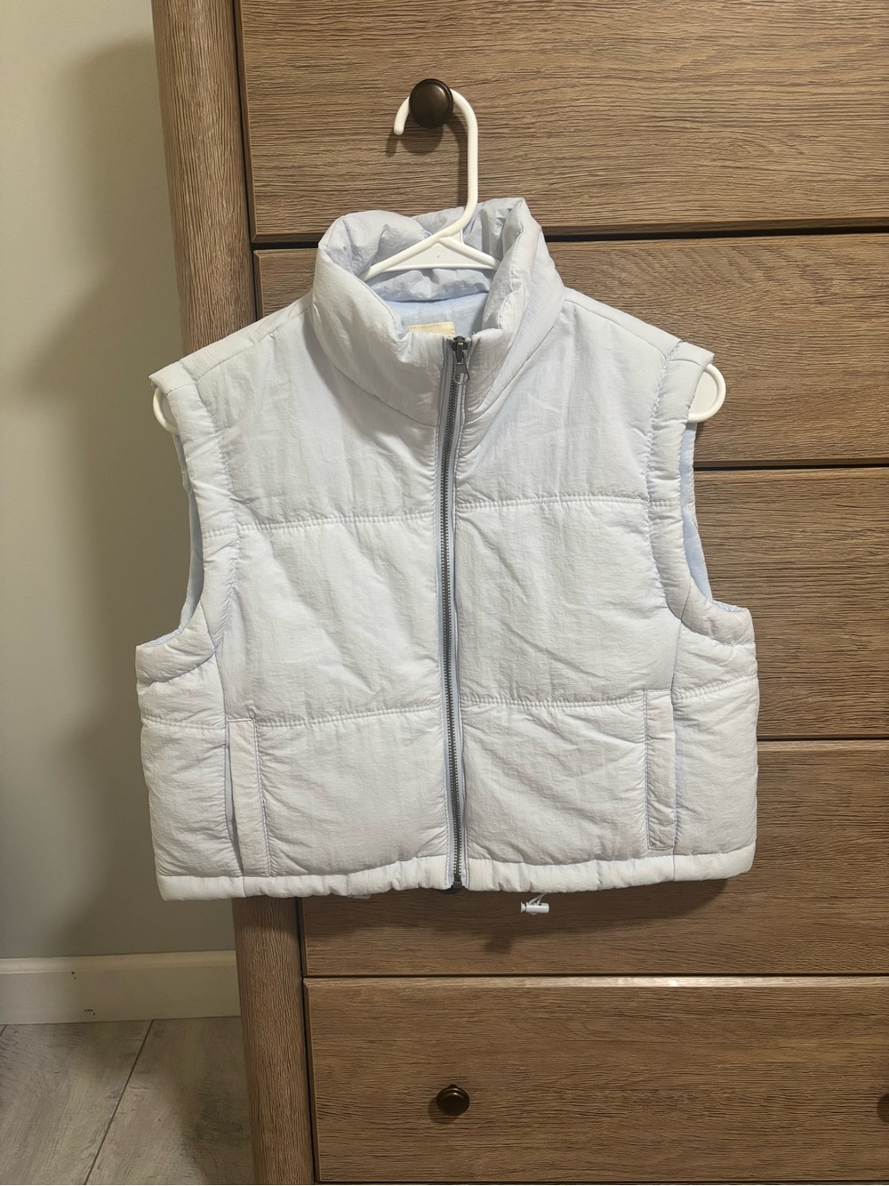 Light Blue Puffer Vest cropped